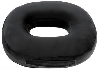 Orthopädisches Sitzkissen Rund, Steißbeinkissen aus Gel Hämorrhoiden Sitzkissen Sitzring Nach Op, Ergonomisches Kissen für Bürostühle und Zuhause Lindert Druck Durch Langes SitzenDurchblutung- Schwarz