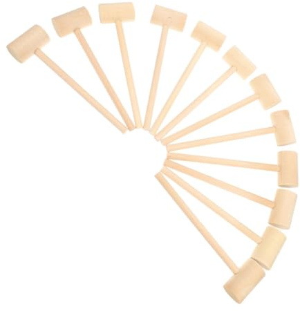 BESPORTBLE 24pcs Mini Wooden Mallets for Rounded Edge Craft Hammers for Chocolate Breaking Party Game Tools Portable and Lightweight Wood Hammer for Creative Play and Coordination Development