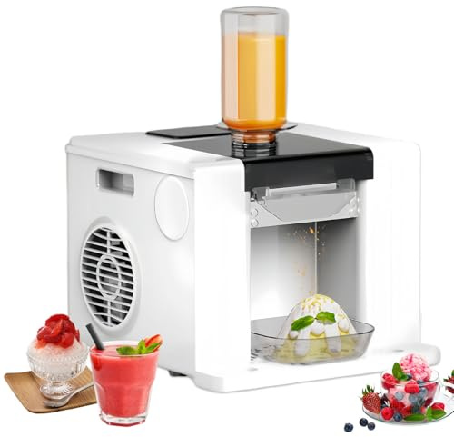 Glowdora Macchina Automatica per Ghiaccio Tritato Commerciale, Tritaghiaccio Elettrico, Macchina per Ghiaccio Tritato, Macchina Elettrica per Ghiaccio Tritato, Funzione Autopulente. White