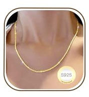Avotto chaine or femme 2 mm collier plaqué or femme 14 16 18 20 22 24 26 28 Zoll bijoux cadeaux