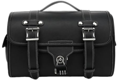 Milageto Motorcycle Tail Bag Motorcycle Travel Luggage Waterproof Smooth Zipper Large Capacity Universal with Handle Rear Seat Bag, Black