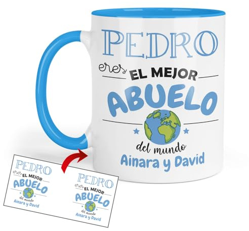 Kembilove Taza Abuelo Personalizada | Regalo Original para el Mejor Abuelo del Mundo | Idea Especial Día del Padre, Cumpleaños y Navidad | Taza Desayuno Café 350ml Cerámica Premium