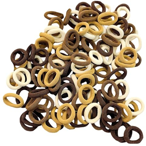 JIIJCAAC 200 Pcs Girls Hair Bands,Rip Tie Hair Ties, Mini Elastic Hair Ties No Damage, Clear Elastic Hair Bands for Women and Girls, Strong Hair Accessories