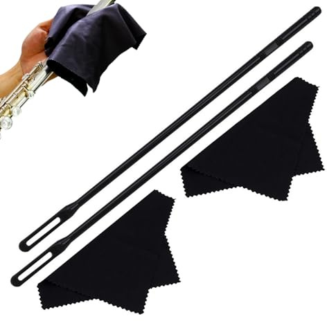 Flöten Reinigungs Set 4 Stück, Flöten-Reinigungsstab Und Tuch, für die Reinigung des Flötenreinigers