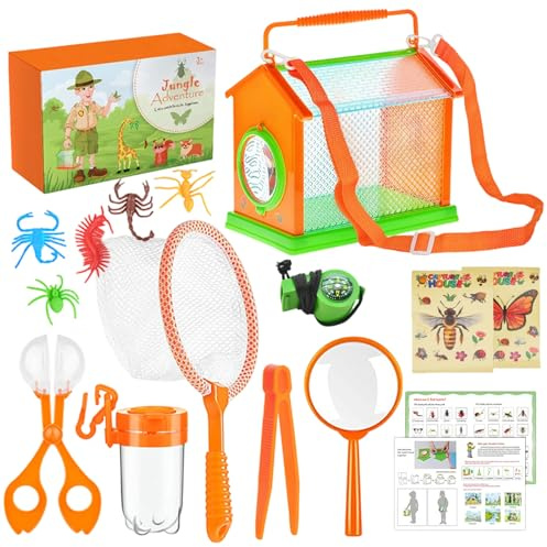 Beimus Entdecker Set Für Kinder 4 Jahren Gogga Beobachtungsbox Praktischer Schaufelfänger Schmetterlingsnetz Lernspielzeug Kinderlupe