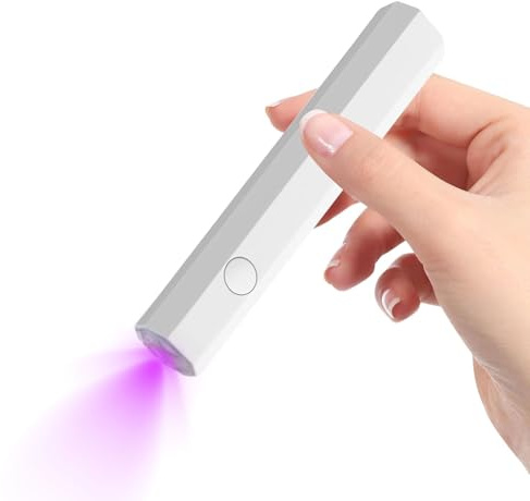 Mini lámpara UV de uñas LED portátil de mano – Estilo bolígrafo de gel polaco antorcha secador de luz – Luz de flash de secado rápido para arte de uñas DIY – Mini lámpara de curado USB recargable para