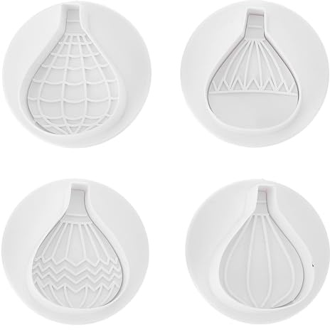 Toyvian Moldes para Galletas de Plástico 4 Piezas Set Formas de Globo Aerostático, Reutilizables y Prácticos, Utensilios para Hornear en Casa, Cortadores para Fondant y Repostería