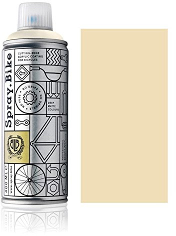 SPRAY.BIKE Fahrrad Lackspray in versch. Farben - KEINE GRUNDIERUNG notwendig - Acryllack/Lack Spray in 400 ml Spraydose, Matt- und Klarlack Optik möglich (Cremeweiß Chalk Farm, Matt)