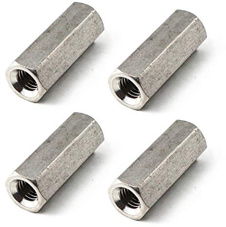 Tuerca de acoplamiento hexagonal larga M12 de acero inoxidable 304, tuerca de acoplamiento de varilla redonda