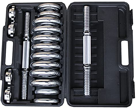 Lisaro 15kg Hantelset + Hantelkoffer – Chromed Kurzhantel-Set| 30mm