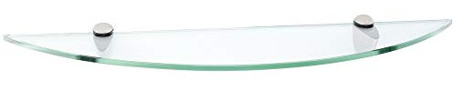 ib style® Glasregal HALBRUND 8mm |inkl. Clip CLASSICO Weiß | 2 Dekore |SATINIERT |60 x 15 cm