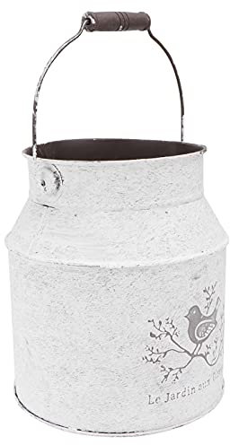 Happyyami Pot À Fleurs en Fer Gris Clair Décoratif 16 Cm Vase Vintage pour Maison Bureau Jardin Cadeau