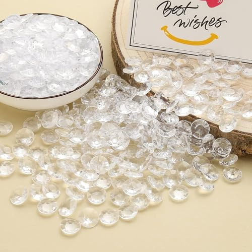 HERZWILD Deko Diamanten Kristalle ca.2200pcs Farblos Funkelnde Diamantkristalle Streudeko Deko Steine Kristalle Diamanten (8MM)