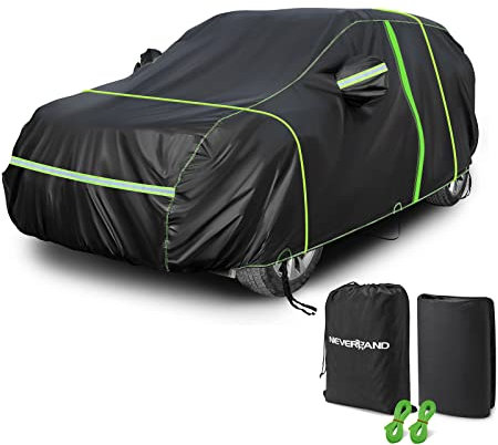 Autoabdeckung Vollgarage SUV - Auto Abdeckplane Abdeckplane für Winter Outdoor & Indoor - wasserdichte Autogarage PEVA Reißverschluss und Reflexionsstreifen - Autoabdeckung 0utdoor L 485*190*180 CM