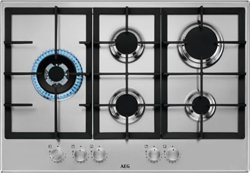 AEG HGB75520SM PIANO COTTURA A GAS SLIM LINE 75 CM 5 BRUCIATORI INOX