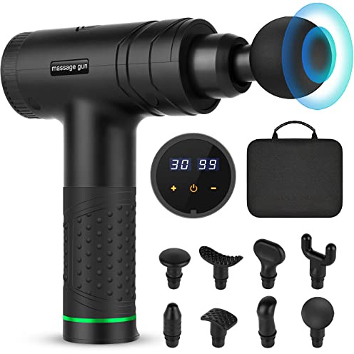 Uplayteck Powerful 30 Speeds Massage Gun Deep Tissue with 8 Massage Heads