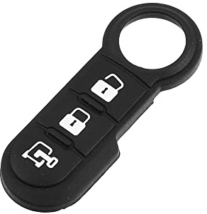 X AUTOHAUX Autoschlüssel Ersatzgummi Hülle 3 Tasten Für FIAT 500 07-20 1pc | Schwarz, Gummi, 58X22X5Mm, Für Fiat 500X 07-20, Für Fiat 500L 07-20