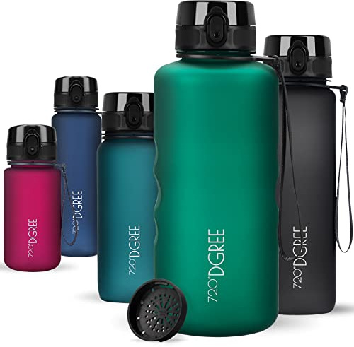 720°DGREE Borraccia 2 Litri “uberBottle“ +Setaccio softTouch - Senza-BPA, Prova Perdite - Bottiglia XXL, Water Bottle, Borracce Acqua Sportiva per Palestra, Fitness, Gym, Escursioni, Lavoro Università