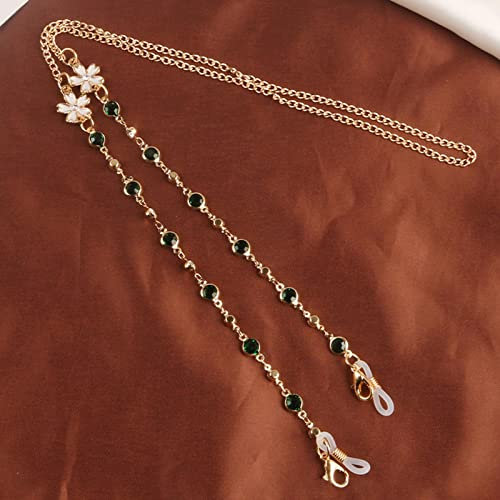 Brillenkette Fashion Chic Damen Sonnenbrillen Ketten Lesen Perlen Brillenkette Brillenband Lanyard Brillen Halskette Grün