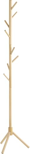 HAKU Garderobenständer natur, Massivholz Standgarderobe - Maße: H 174 x Ø 43 cm, Style: Traditional