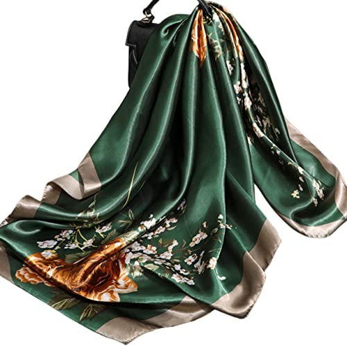 FAIRYGATE Seidenschal Damen Elegant Bandana Damen Kopftuch Quadrates Bedrucktes Halstuch Satin Seidentuch Schal 90 x 90 cm DA2522