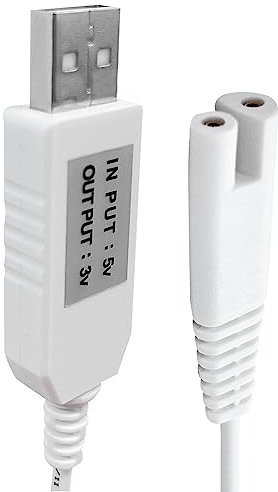 IIYL Charger Cord Replacement for Waterpik Water Flosser WP360 WP462 WP450 WF13 WP100 Water Flosser, USB Charging Cable (White)