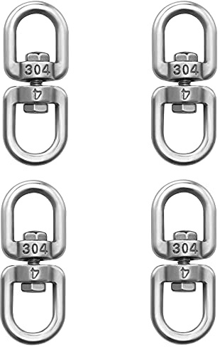 luvtree 4 ganci universali girevoli M4 in acciaio inox – Connettore multiuso per barche, animali domestici e progetti fai da te, gancio multiuso per appendere