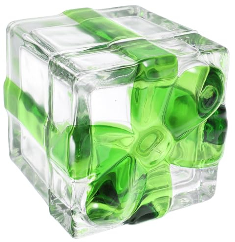 GOOHOCHY Boîte à Bonbons Forme Élégante à Bords Arrondis Décoration de Bureau Multifonctionnelle en Cristal Vert Couvercle pour Rangement la Cuisine