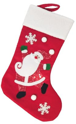 SYSUII Weihnachtsstrümpfe,3er Set Nikolausstiefel Nikolausstrumpf Weihnachtssocken zum Aufhängen und Befüllen Hänge Strümpfe für Familienurlaub Weihnachtsfeier Dekoration Kamin-Weihnachtsmann