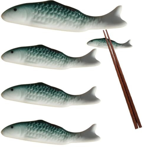 Ceramic Chopstick Rest 4pcs Fish Shape Chopsticks Stand Dinner Spoon Fork Knife Holder Dinnerware Stand for Home Decor