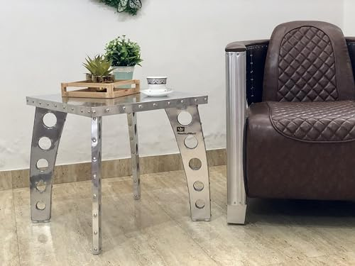 NauticalMart Aluminum Aviator Spitfire Sofa Chair Wing Desk Coffee Table End Table Living Room Decoration (Side Table)