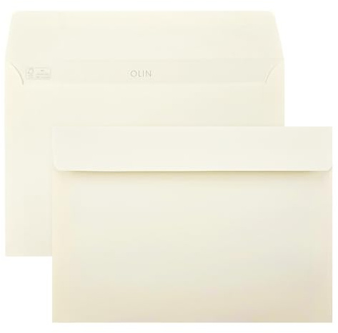 Netuno 100 Umschläge Creme DIN C5 16,2x22,9 cm hochwertig und stilvoll | 120g Olin Cream · festliche cremefarbene Umschläge für Hochzeit, Einladungen & Grußkarten