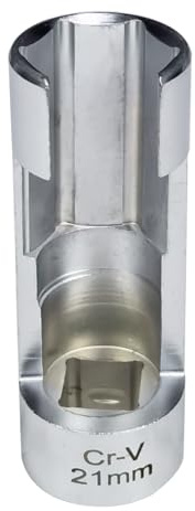 21MM(1/2DR) Difficult Access Diesel Injector Fuel Line Socket Set Difficult Access Flare Nut Wrench Spanner for Wired Temperature Sensors, Thermo Switches, ABS Tube, Master Cylinder, Coolant, etc