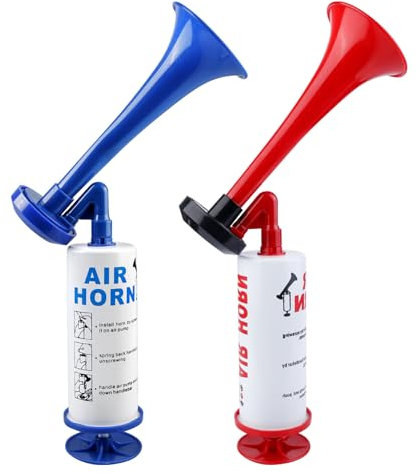 Airhorn 2 Stück, Air Horn Tröte Laut, Druckluft Hupe Signalhorn, Fanfare Druckluft Gashupe Lufthorn, Signal Horn für Fussball Handball Nebelhorn Schiedsrichter