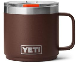 YETI Rambler 14 oz Stackable Mug, Vacuum Insulated, Stainless Steel with MagSlider Lid, Wetlands Brown