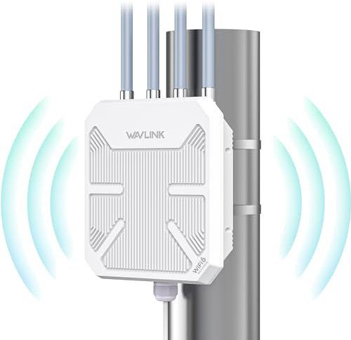 Ripetitore WiFi 6 mesh esterno lungo raggio AX3000, WN573HX3 Outdoor Bi-Band Gigabit Punto di accesso PoE/Amplificatore WiFi Wireless Potente (4x8dBi Antenne, MU-MIMO, 256 Dispositivi)