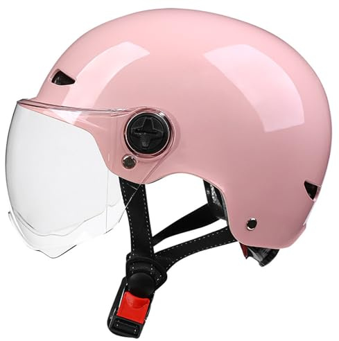 GNIUBBDB Kinder-Motorradhelm mit offenem Gesicht, ECE-geprüfter Rollerhelm mit Visier, Rollerhelm für Jungen und Mädchen im Alter von 3 bis 12 Jahren F,51-56CM