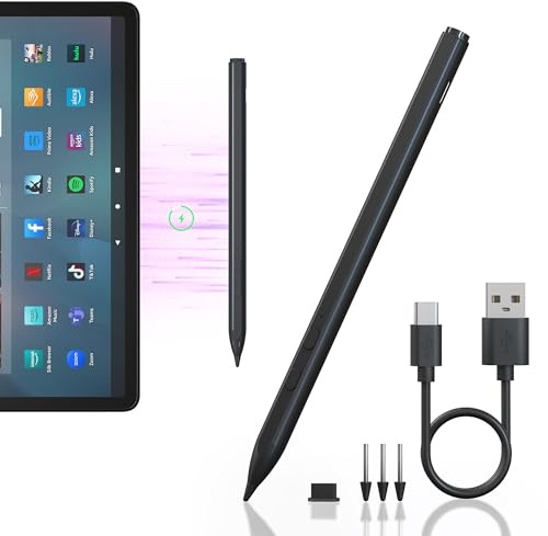 Für Fire Max 11 Stift USI 2.0 Stylus Pen – Unterstützt Google Pixel Tablet, Lenovo Chromebook Duet, Acer Chromebook Spin314, HP, Amazon Fire Max 11 Stylus, 4096 Druckempfindlichkeit USI Stylus Pen