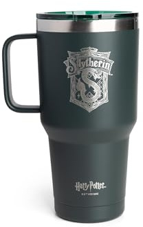 Smartshake Bohtal Nomad tumlare med Superman-logotyp, 900 ml/3,3 uns, håller drycker varma i 4 timmar och kalla i 8 timmar, dubbelväggs dammsugare, passar mugghållare, bärbar tumlare (Slytherin)