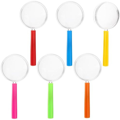 WUSJCOF 6 Stück Mini Lupen Kinder Detektive Handlupe aus Kunststoff Acryl, Kindergeburtstag Geschenk, Party