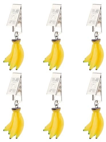 PH PandaHall 6pcs Obst Tischtuch Gewicht Clips Dining Table Decor Clips Anhänger Handwerk Tischtuch Klammern Tischtuch Gewicht mit Metall-Clips für draußen Weihnachten Picknick Party Hochzeit Banane