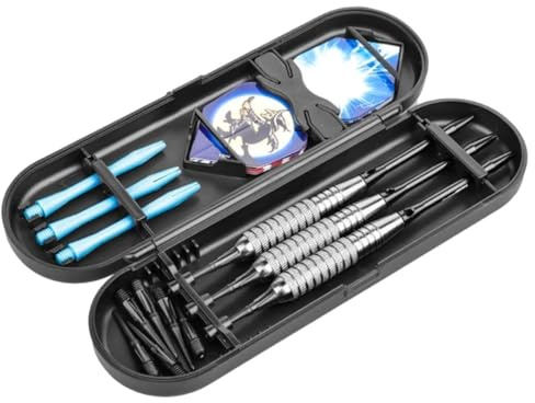 IKOPFLN Darttasche Blaze 3 für 3 Dartpfeile | Dartkoffer mit Schützender Eva-Hartschale, Zubehörfach und Netz | Professionelles Dart-Zubehör für Komplette Montierte Darts und Extras