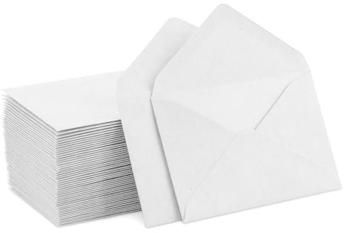 Briefumschläge Aus Kraftpapier,(DIN C6-162 x 114 mm),für Briefe, Grußkarten, Einladungskarten, Geburtstagskarten-Weiß-100 Stück