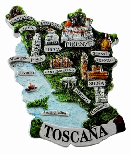 Kühlschrankmagnet, Motiv: Toskana, Italien, Reise-Souvenir, 3D-Dekoration, magnetischer Aufkleber