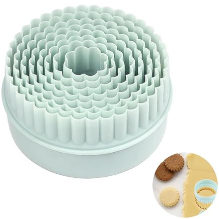 8 Pcs Round with Lace Cookie Cutters, Plastic Scone Cutter, Multifunctional and Reusable Cookie Molds, for Pastry, Sconesdough, Biscuits, Cake DIY Decoration