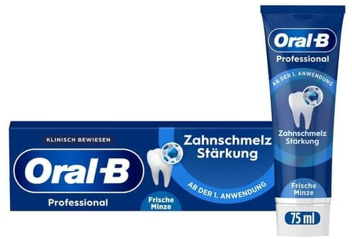 Oral-B Professional Zahnpasta, Zahnschmelz Stärkung, 75ml | Mikroversiegelungs-Schutzschicht wirkt Karies entgegen, Zahnreinigung mit Stannous Fluorid Technologie