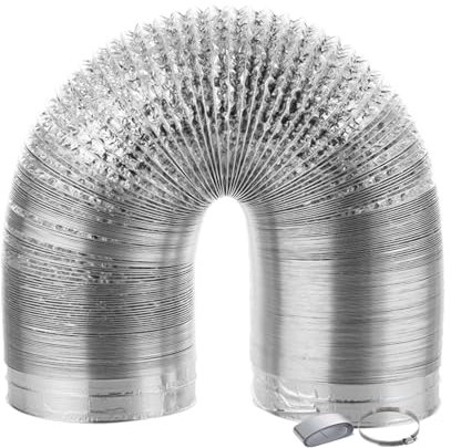 QCKNKMGG Canalizzazioni in Alluminio ， Tubo Flessibile in Alluminio for Ventilazione Acustica, Tubo di Scarico, Parti di Ricambio for asciugatrice(2m 100mm)