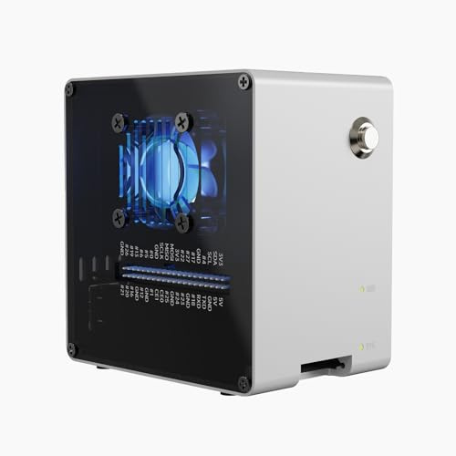 Pironman 5-Mini NVMe M.2 SSD PCIe 2.0/3.0 Mini-PC-Gehäuse für Raspberry Pi 5, Hailo-8L, OpenClaw KI-Agent, PWM-Aktivkühler + RGB-Lüfter, Safe Shutdown, RGB-Effekt (RPI5 Nicht enthalten)