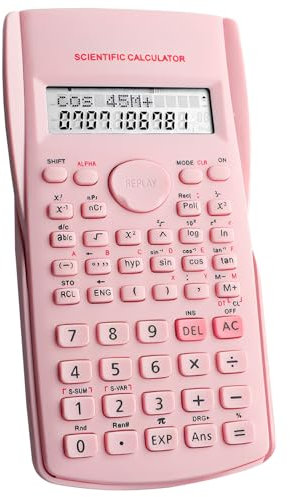 Pink Mathematik wissenschaftlicher Taschenrechner mit 240 Funktionen, Ingenieurrechner für Schulanfang, Büro, Zuhause, mit zweizeiligem Display und HD-Großbildschirm, ideal für Schüler und Lehrer