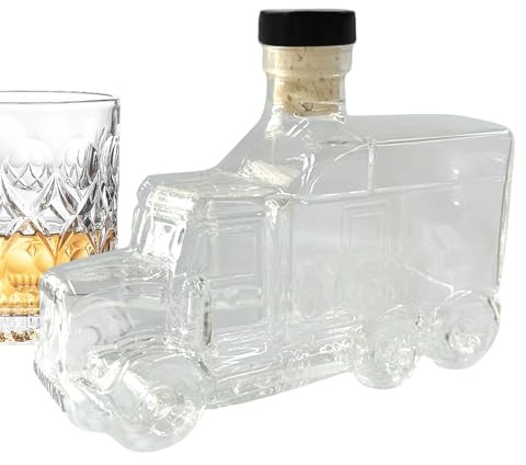 Spirituosen Dekanter,Oldtimer LKW Design Bourbon Auslauf - 375ml Vintage Spirituosen Behälter Mit Originellem Stöpsel Für Bar Hochzeit Geburtstag Champagner